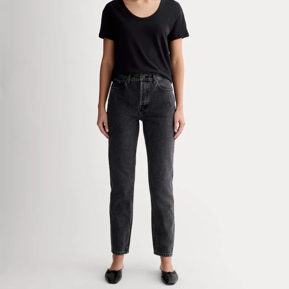 everlane curvy 90s cheeky straight jean‎ washed black size 30 regular